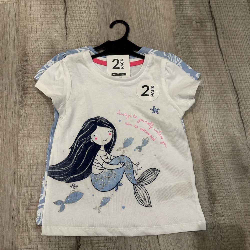 NWT Super cute 2-pack Mermaid t-shirts 12-18 months